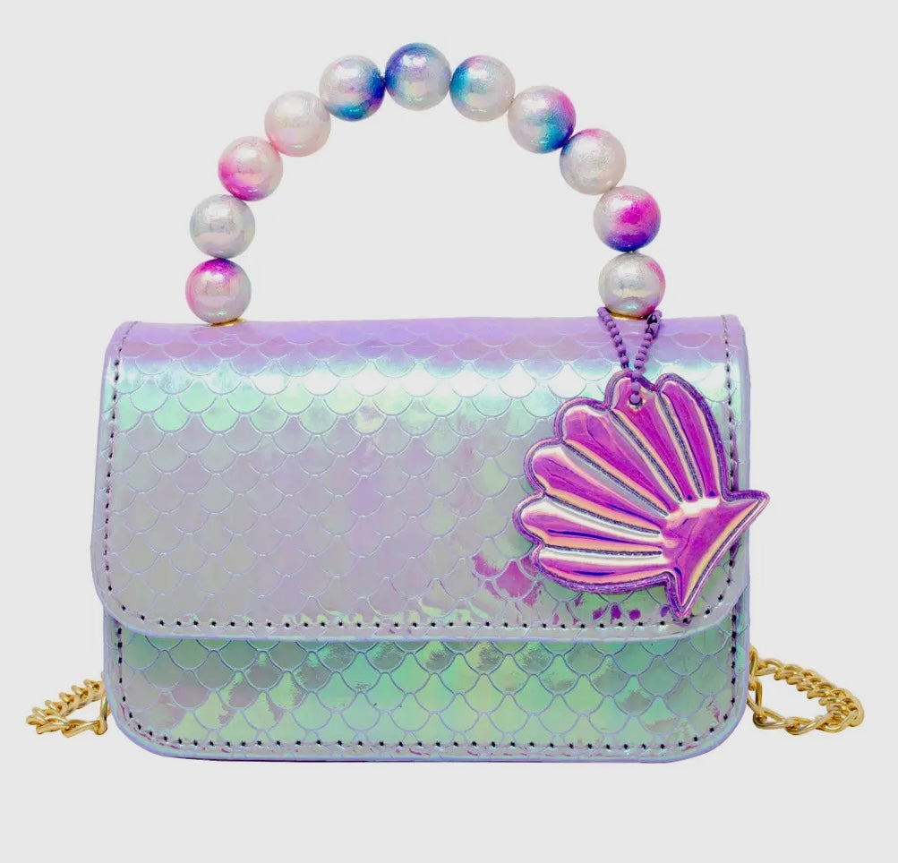 Purple Mermaid Pearl Seashell Handbag